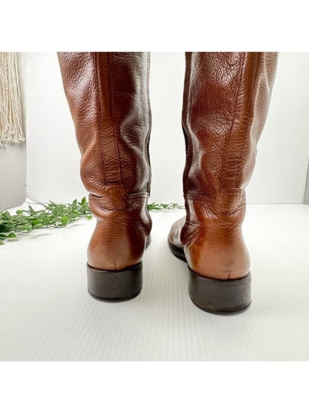 Tory Burch Knee High Junction Leather Riding Boots Brown 8.5 - Picture 6 of 15